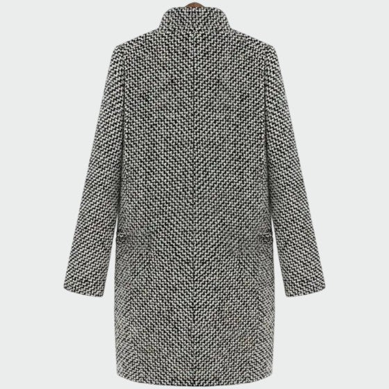 Women's Houndstooth Longline Tailored Coat - photo 2