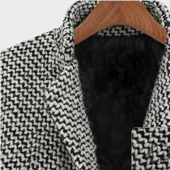 Women's Houndstooth Longline Tailored Coat - photo 3