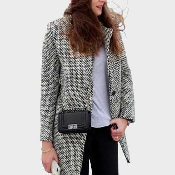 Women's Houndstooth Longline Tailored Coat - photo 4