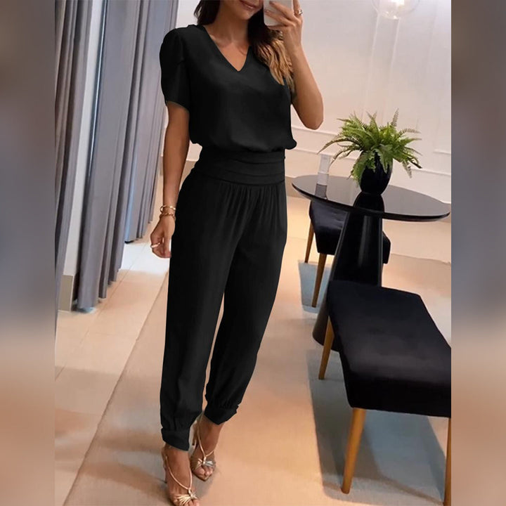 Women's Jumpsuit with Short Sleeves