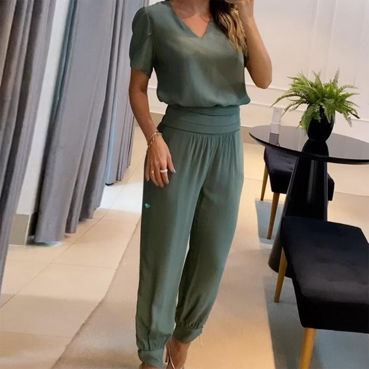 Women's Jumpsuit with Short Sleeves