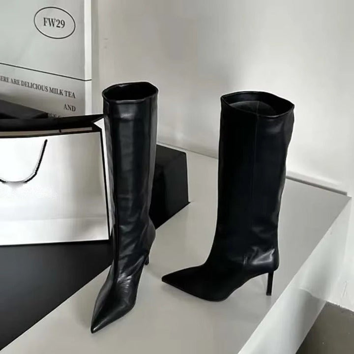 Hazel - Women's Knee High Boots with Pointed Toe