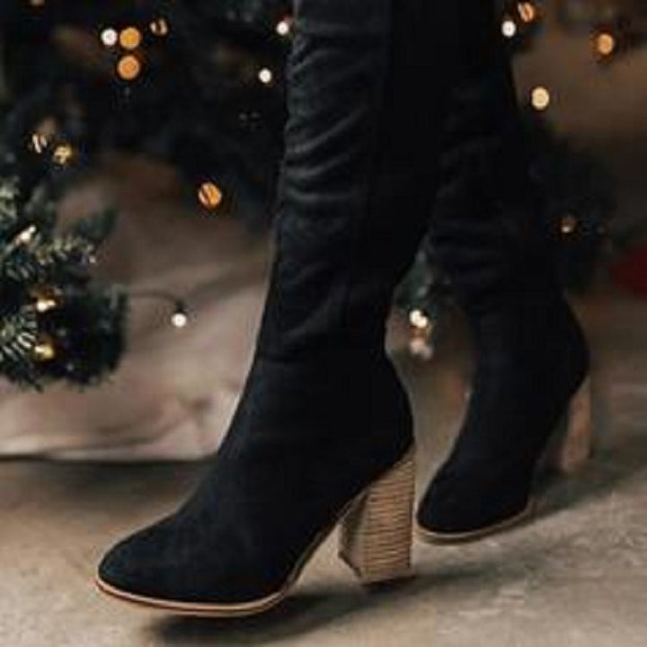 Women's Knee High Boots with Block Heel - photo 1