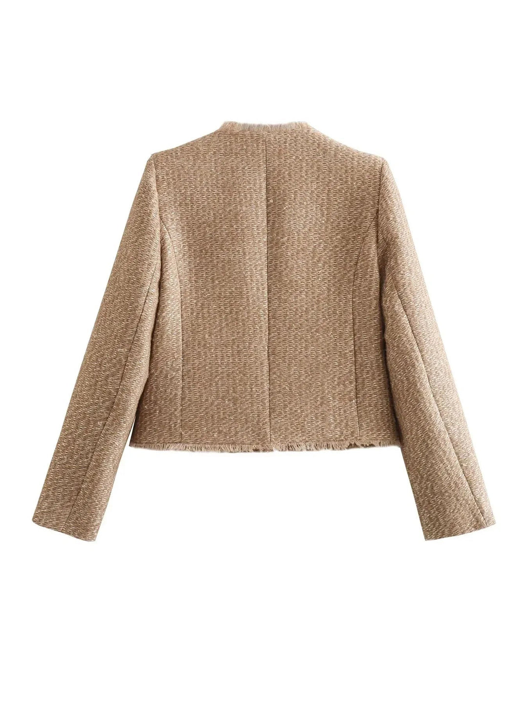 Women's Knit Blazer with Button Front and Long Sleeves - photo 3