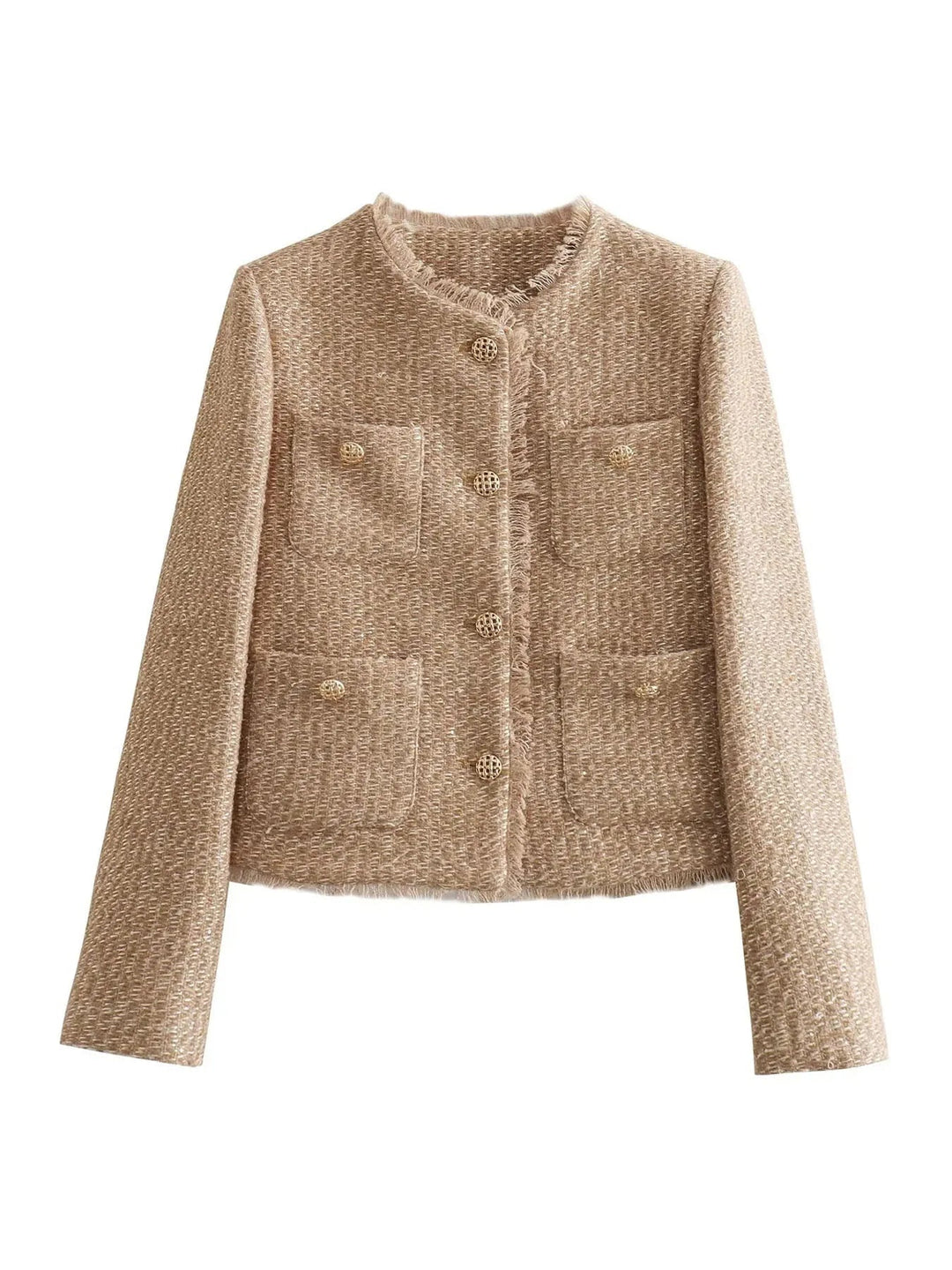 Women's Knit Blazer with Button Front and Long Sleeves - photo 5