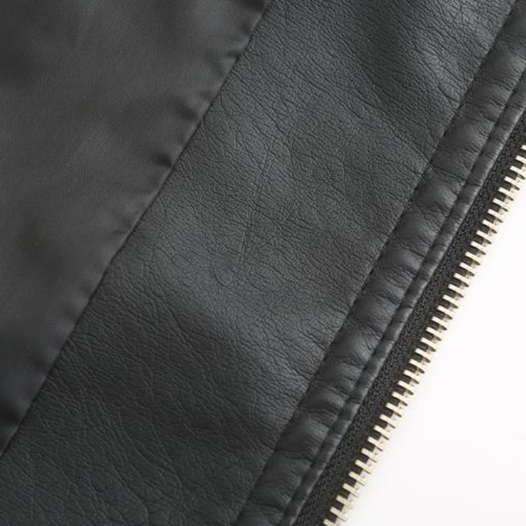 Women's Leather Look Jacket with Stand Collar - photo 13