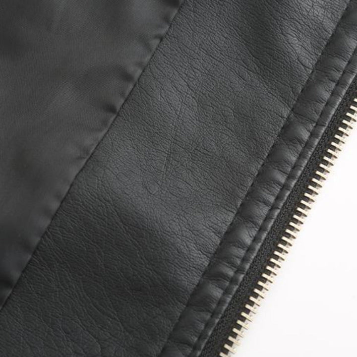 Women's Leather Look Jacket with Stand Collar - photo 13
