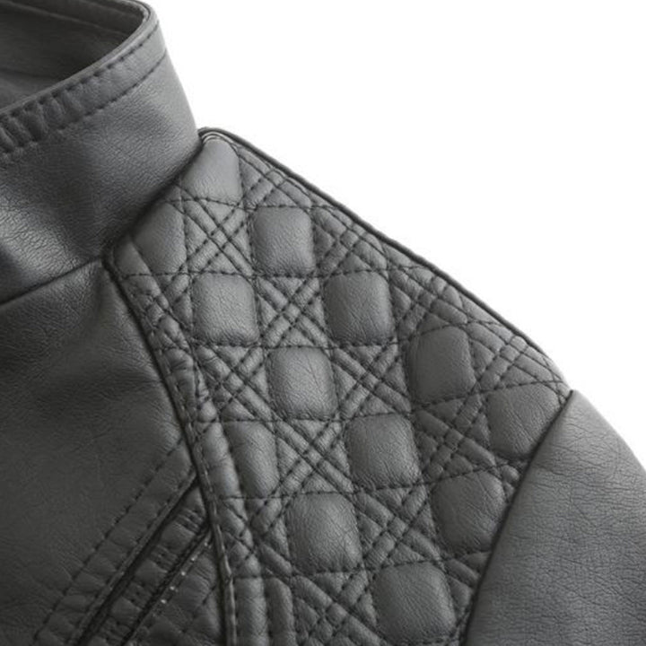 Women's Leather Look Jacket with Stand Collar - photo 15