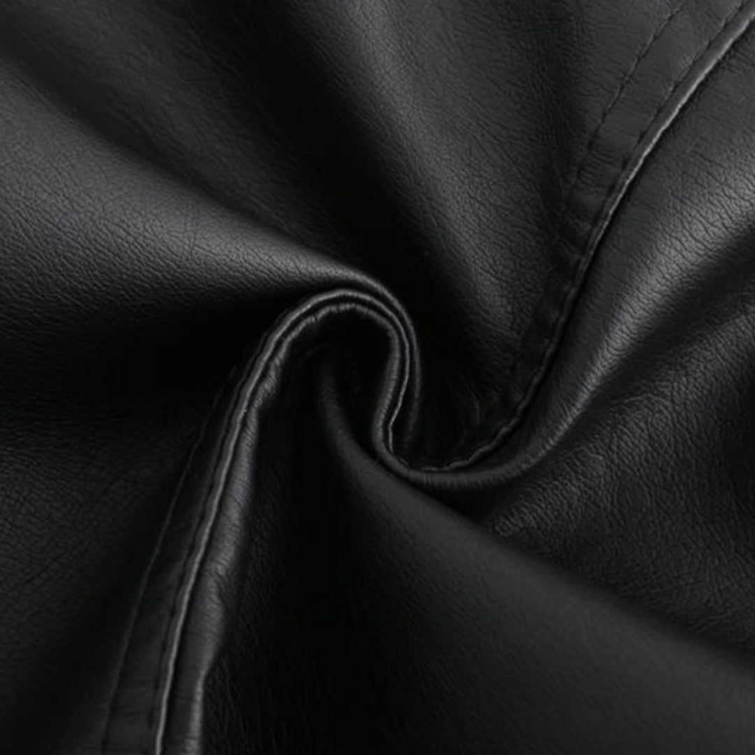 Women's Leather Look Jacket with Stand Collar - photo 21