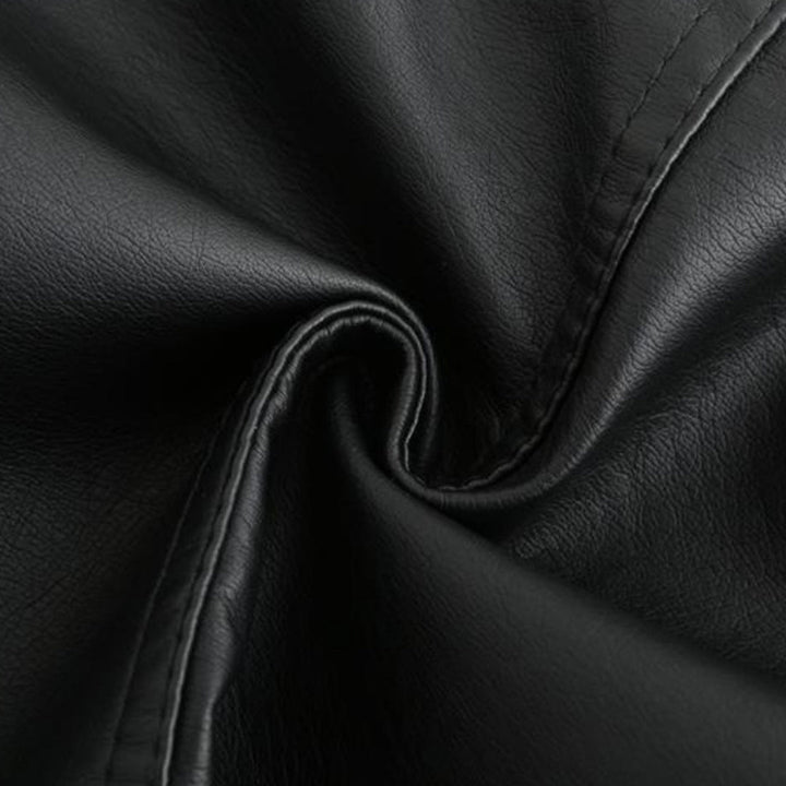 Women's Leather Look Jacket with Stand Collar - photo 21