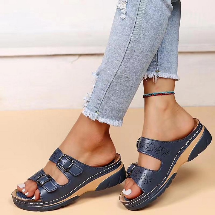 Women's Leather Orthopedic Sandals with Adjustable Strap - photo 2