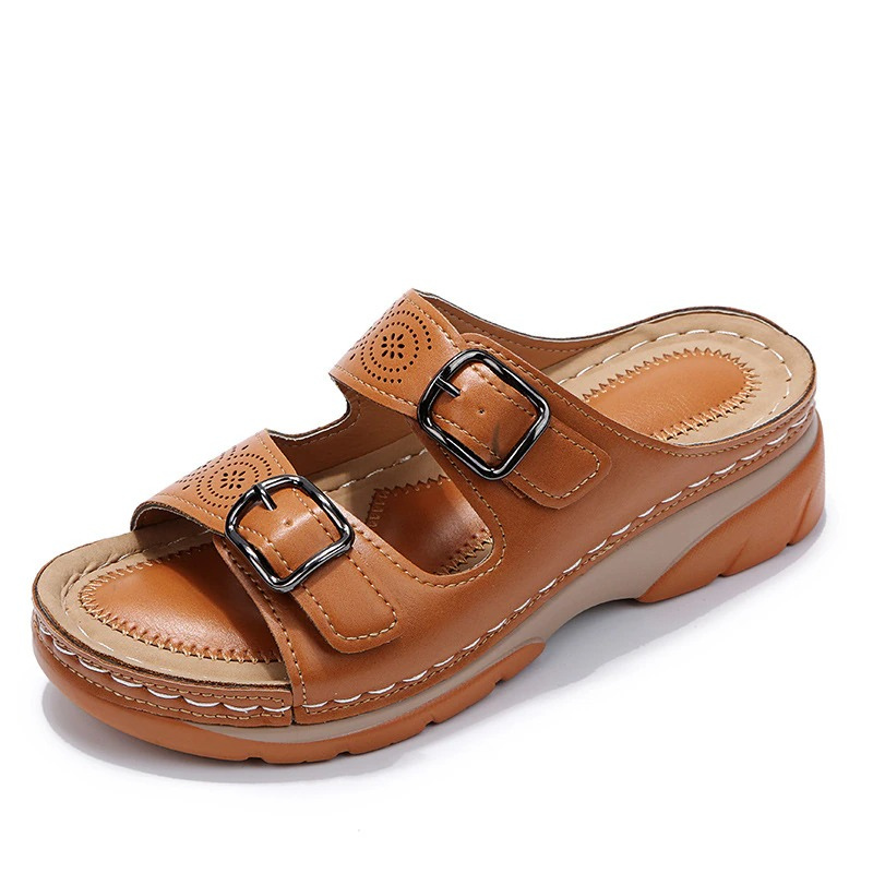 Women's Leather Orthopedic Sandals with Adjustable Strap - photo 5
