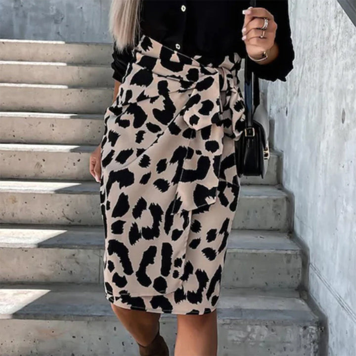 Women's Leopard Print Midi Skirt