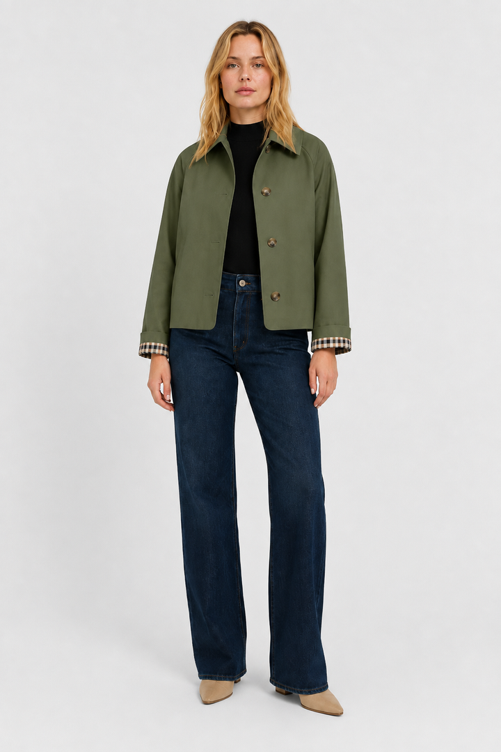 Women's Lightweight Button-Up Jacket with High Collar – view 10