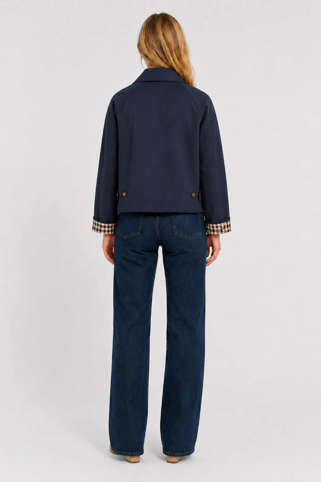 Women's Lightweight Button-Up Jacket with High Collar – view 17