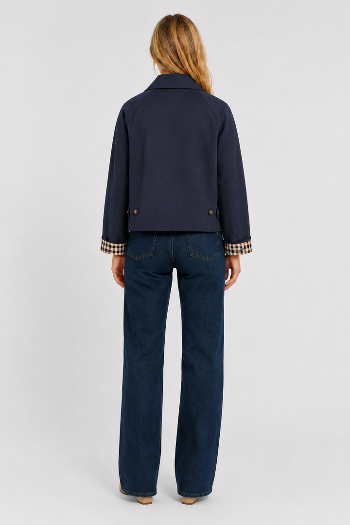 Women's Lightweight Button-Up Jacket with High Collar – view 17
