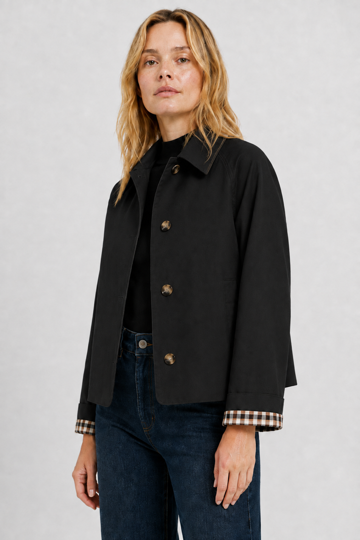 Women's Lightweight Button-Up Jacket with High Collar – view 20