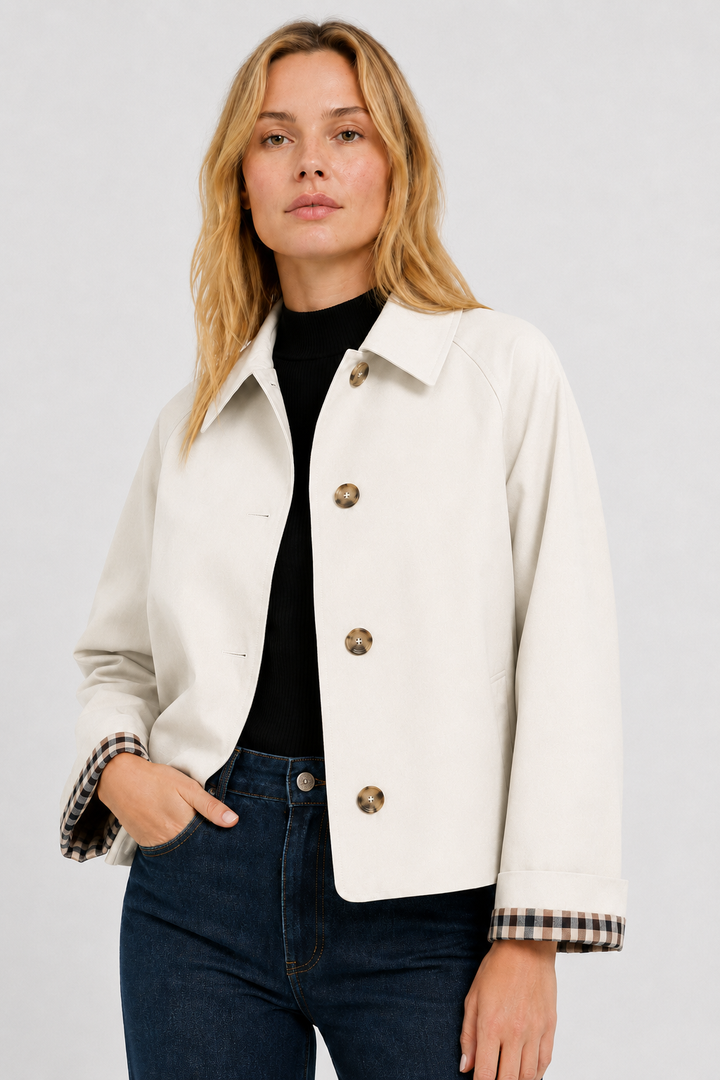 Women's Lightweight Button-Up Jacket with High Collar – view 21