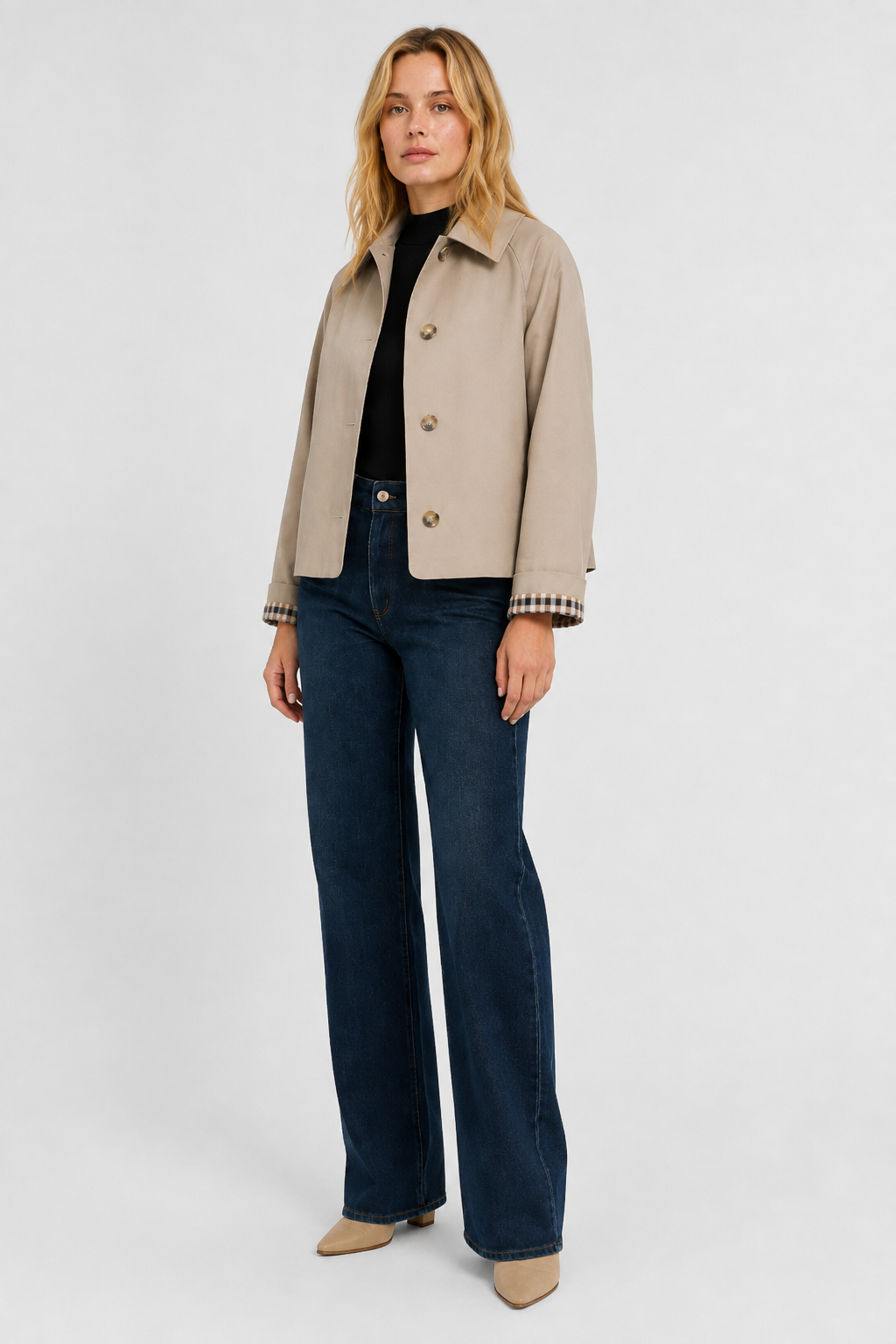 Women's Lightweight Button-Up Jacket with High Collar – view 4