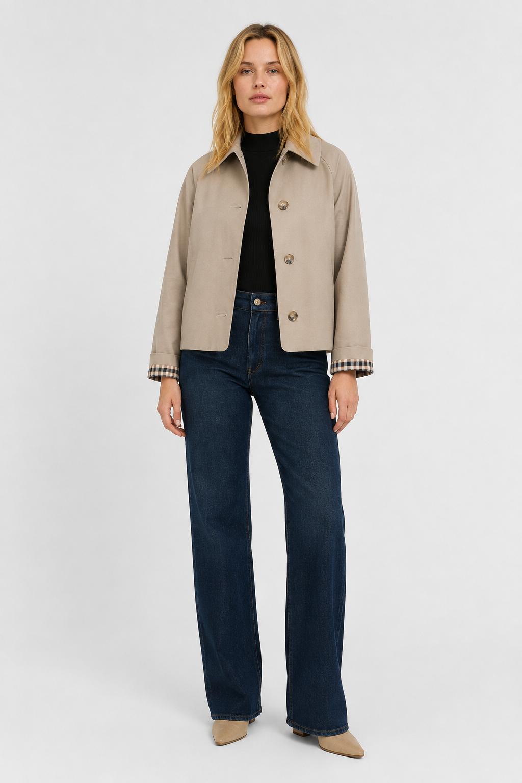Women's Lightweight Button-Up Jacket with High Collar – view 5