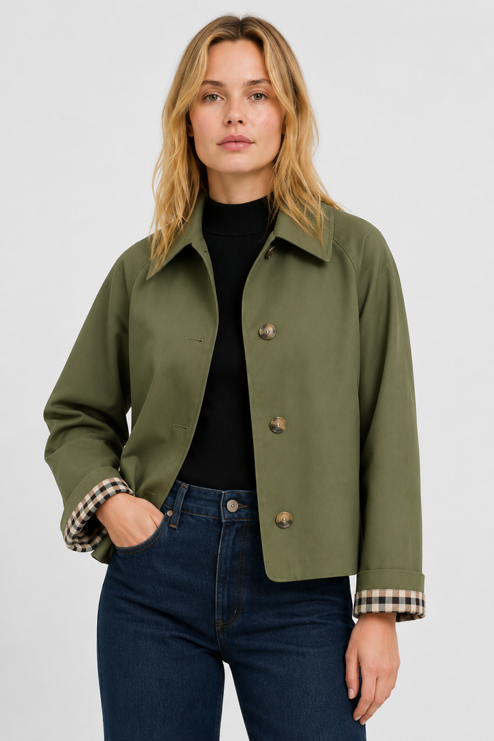 Women's Lightweight Button-Up Jacket with High Collar – view 7