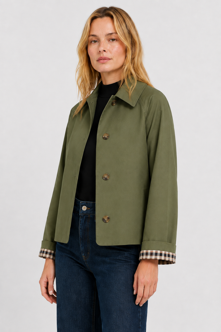 Women's Lightweight Button-Up Jacket with High Collar – view 8