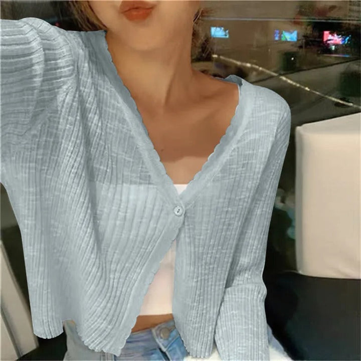 Women's Lightweight Knit Cardigan with a Button Front