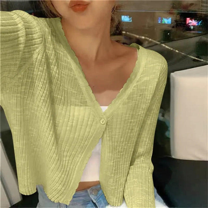 Women's Lightweight Knit Cardigan with a Button Front