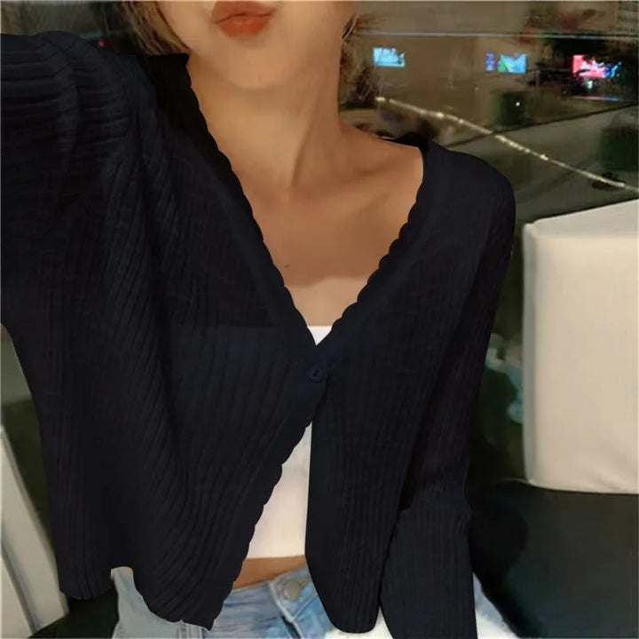 Women's Lightweight Knit Cardigan with a Button Front