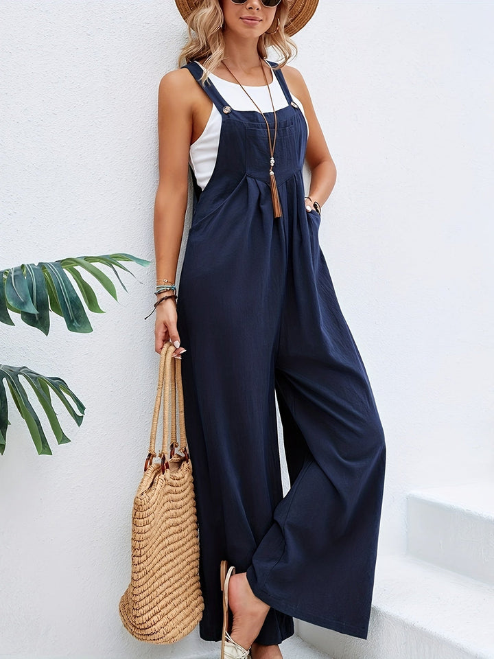 Women's Linen Jumpsuit with Straps