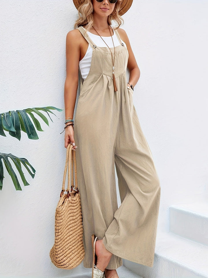 Women's Linen Jumpsuit with Straps