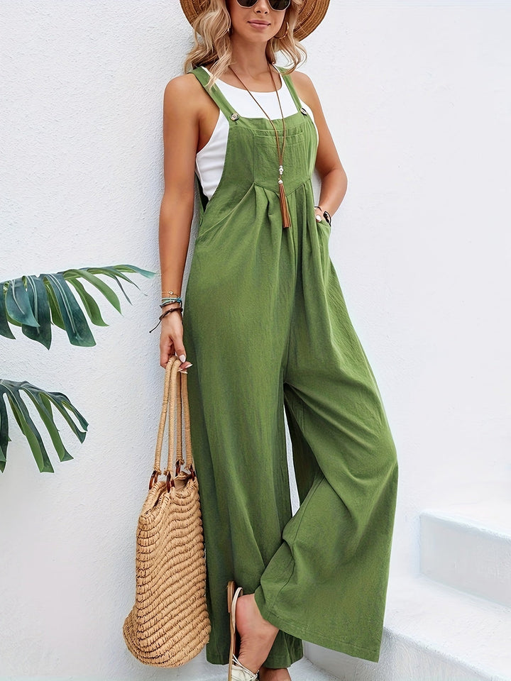 Women's Linen Jumpsuit with Straps