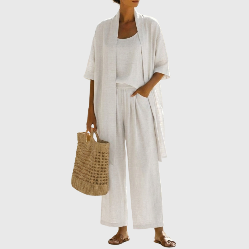 Women's Linen Three-Piece Set for Summer