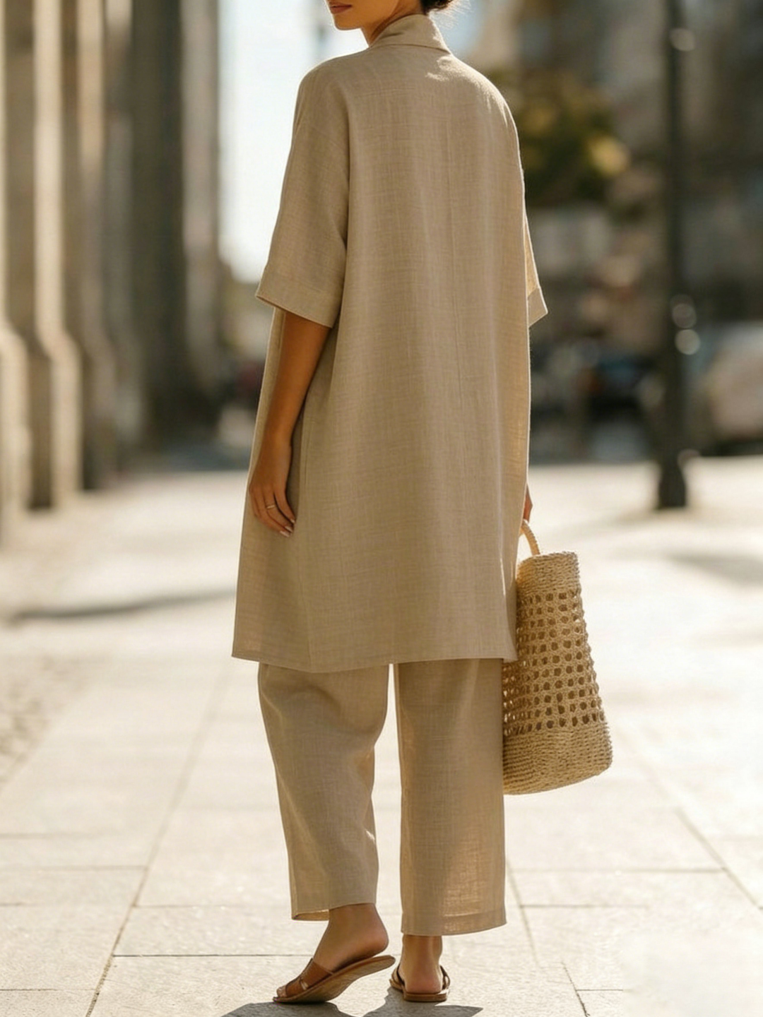 Women's Linen Three-Piece Set for Summer