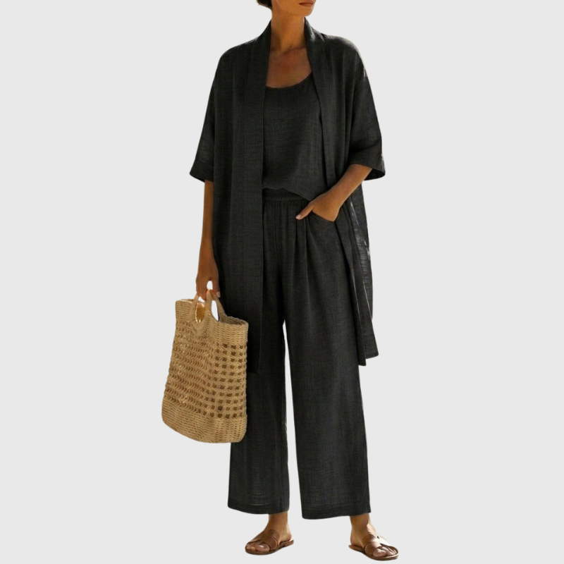 Women's Linen Three-Piece Set for Summer