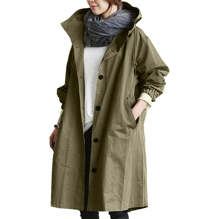 Women's Long Coat with Stand Collar and Deep Pockets - photo 1