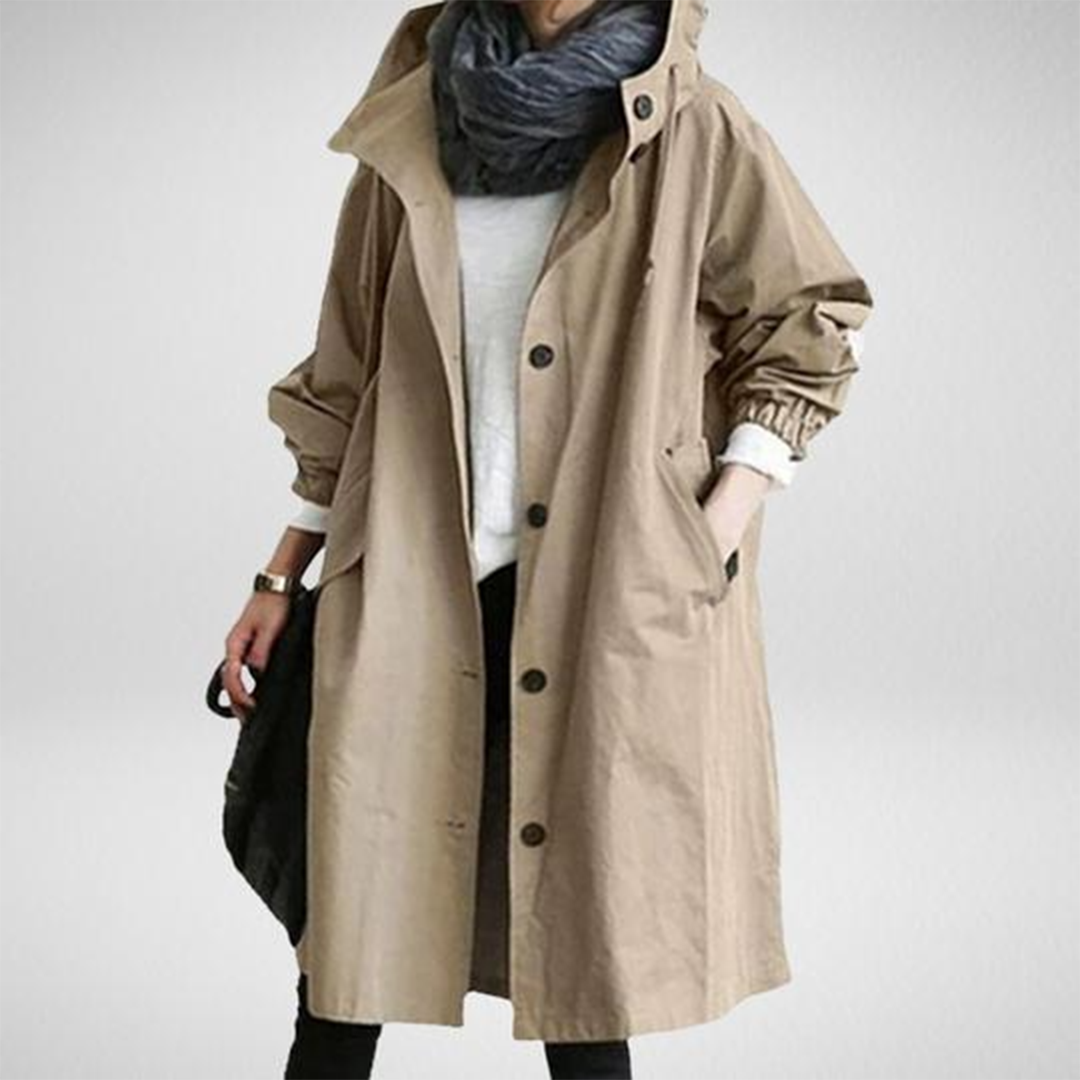Women's Long Coat with Stand Collar and Deep Pockets - photo 5