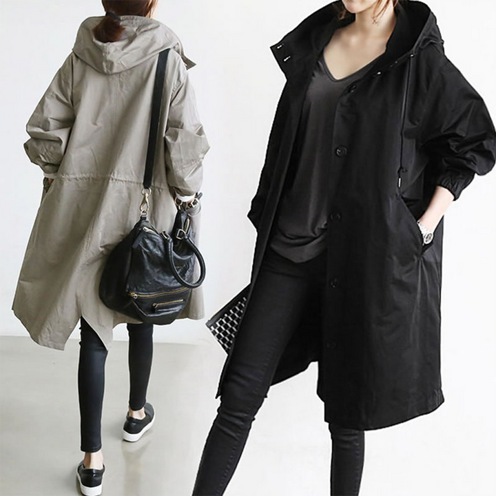 Women's Long Coat with Stand Collar and Deep Pockets - photo 7