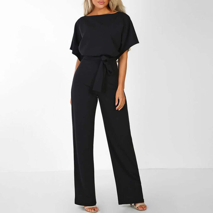 Women's Long Jumpsuit with Short Sleeves