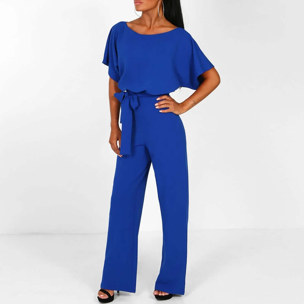 Women's Long Jumpsuit with Short Sleeves