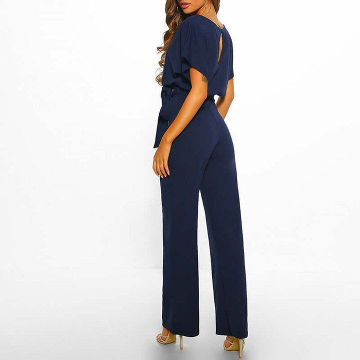 Women's Long Jumpsuit with Short Sleeves