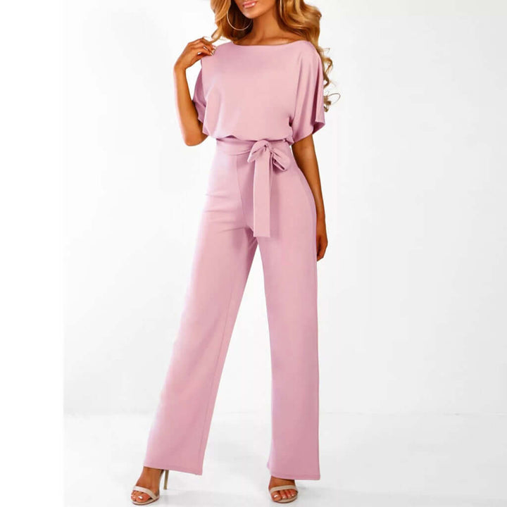 Women's Long Jumpsuit with Short Sleeves