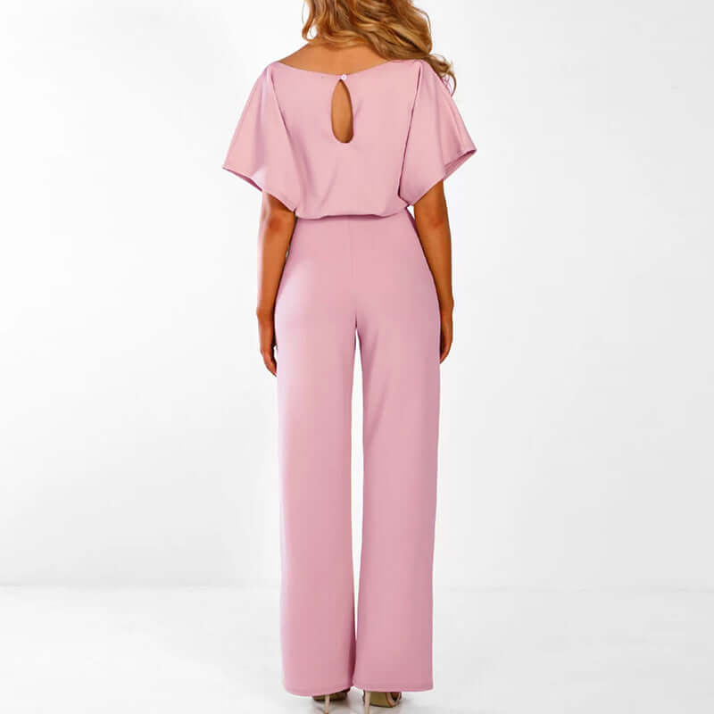 Women's Long Jumpsuit with Short Sleeves