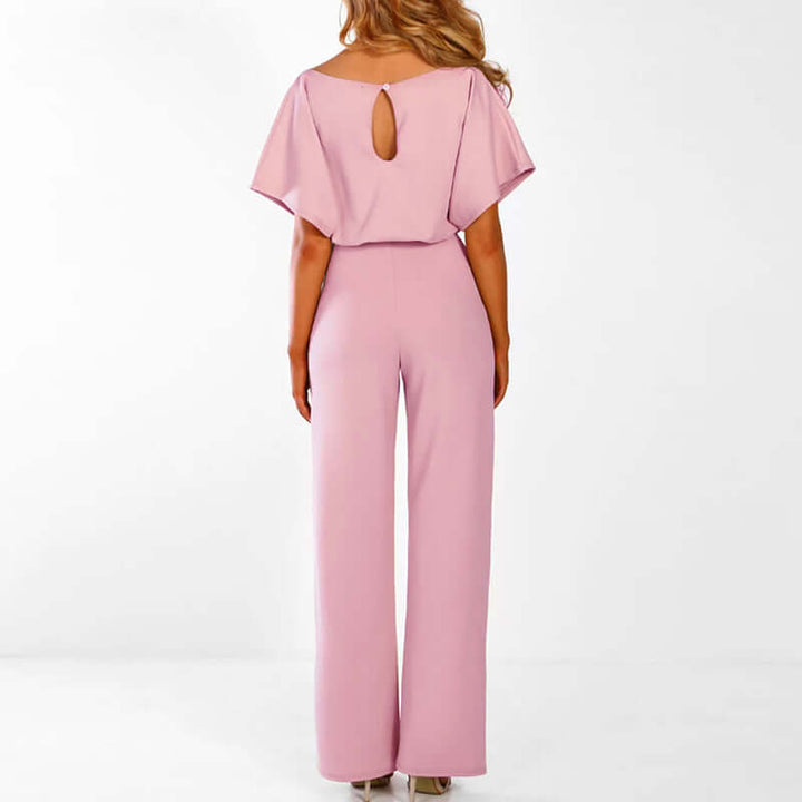 Women's Long Jumpsuit with Short Sleeves