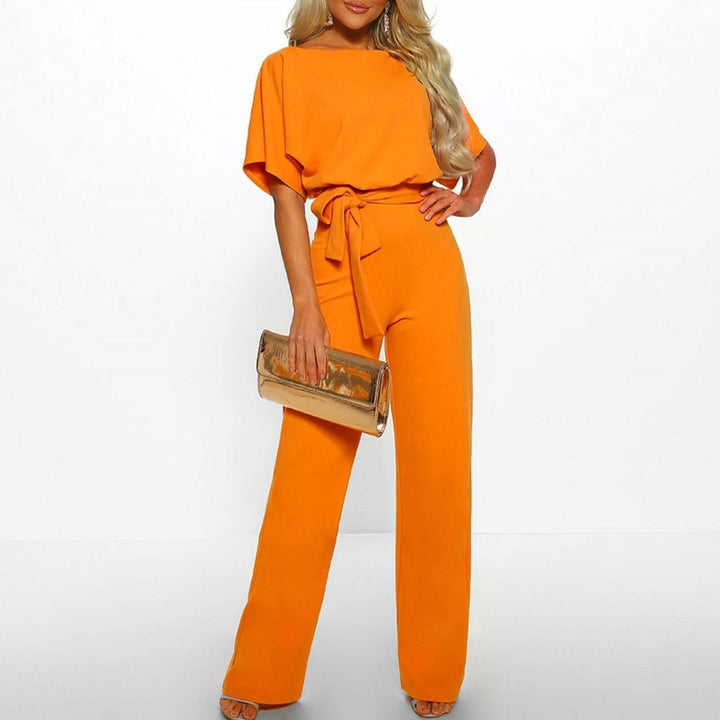 Women's Long Jumpsuit with Short Sleeves