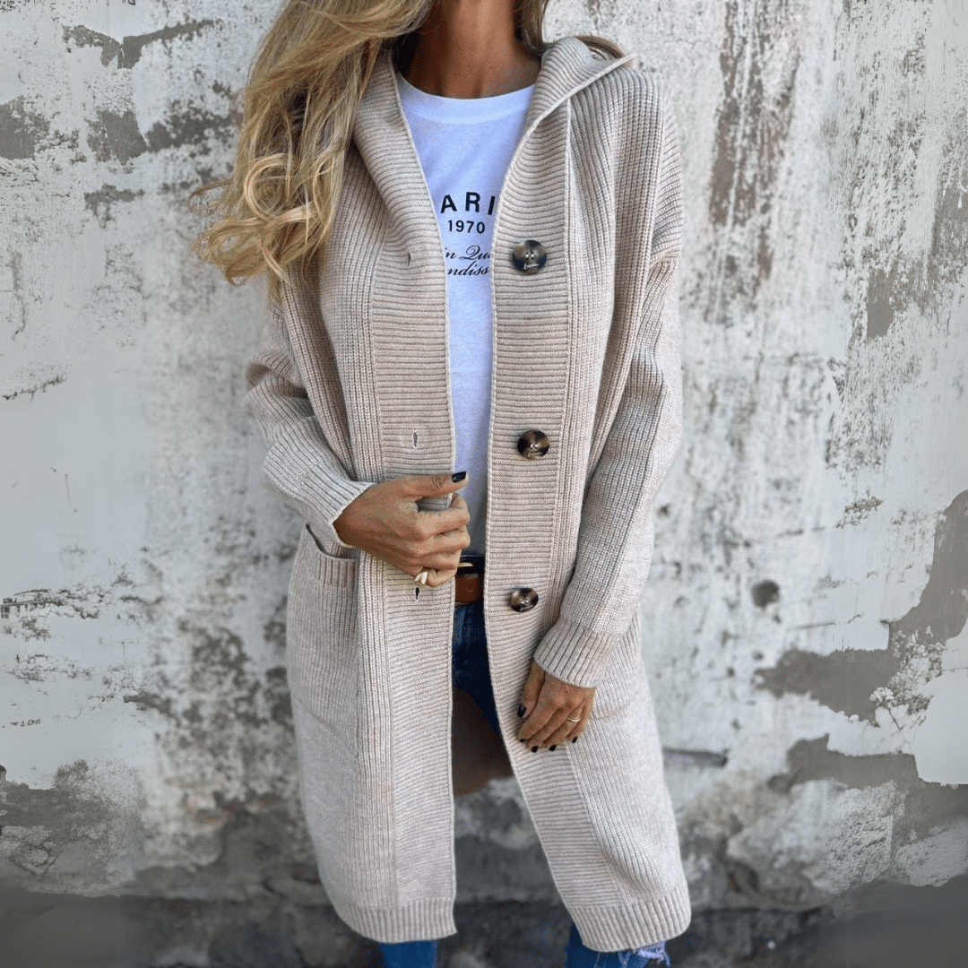 Women's Long Knit Cardigan with Pockets - photo 2
