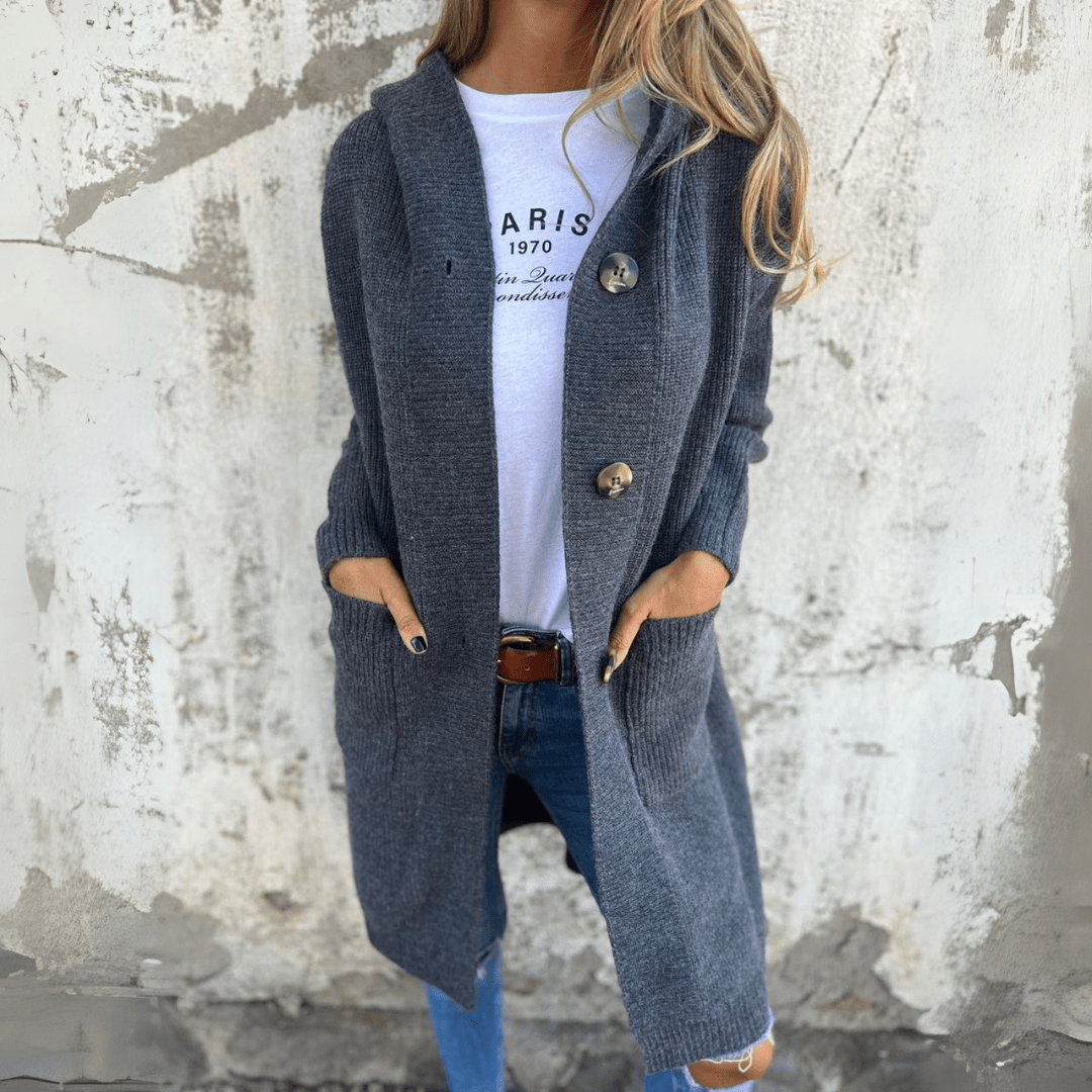 Women's Long Knit Cardigan with Pockets - photo 3