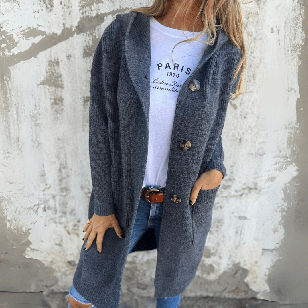 Women's Long Knit Cardigan with Pockets - photo 4