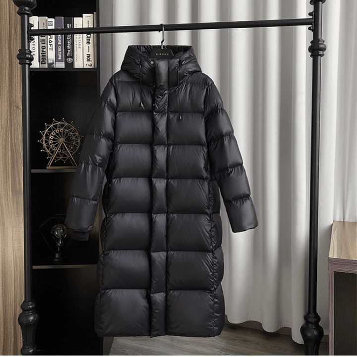 Women's Long Quilted Puffer Coat with Hood - photo 2