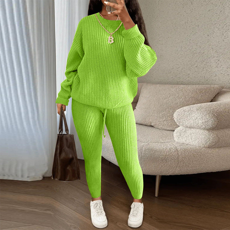 Women's Long Sleeve Knit Jumper with a Tie Belt